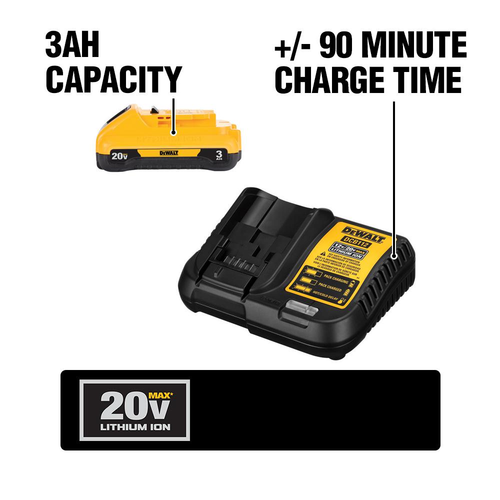 ATOMIC 20-Volt MAX Brushless Compact Reciprocating Saw (Tool-Only) with Bonus Li-ion Battery Pack 3.0Ah and Charger