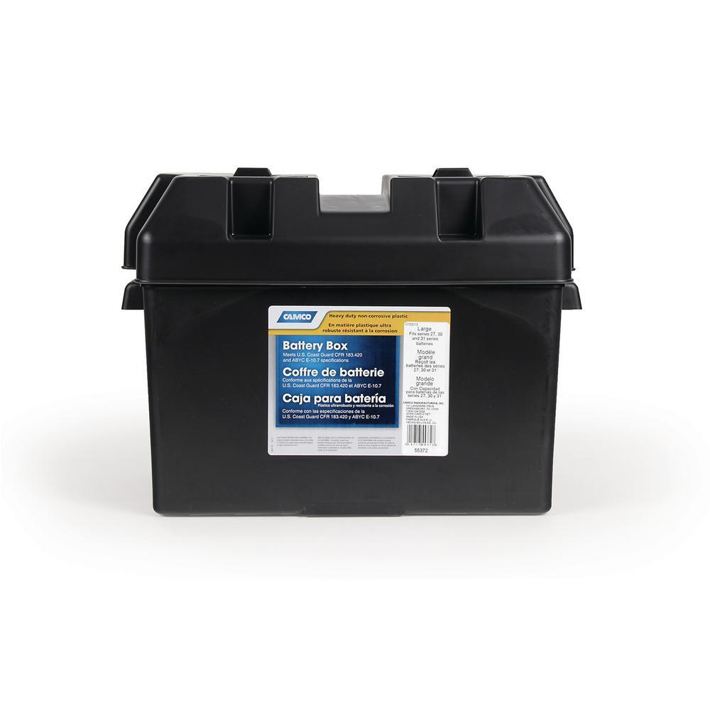 Camco RV Large Battery Box, Black - Super Arbor