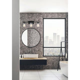 24 in. 3-Light Black Vanity Light
