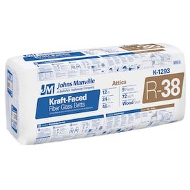 Energy Star Qualified; Johns Manville R-38 Fiberglass Batt Insulation with Sound Barrier (24-in W x 48-in L)