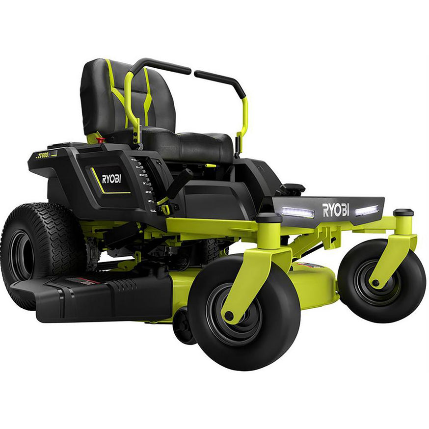 RYOBI 42 in. 75 Ah Battery Electric Riding Zero Turn Mower and Bagging Kit