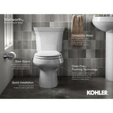 Wellworth Classic 2-Piece 1.28 GPF Single Flush Round Front Toilet with Class Five Flushing Technology in Biscuit - Super Arbor