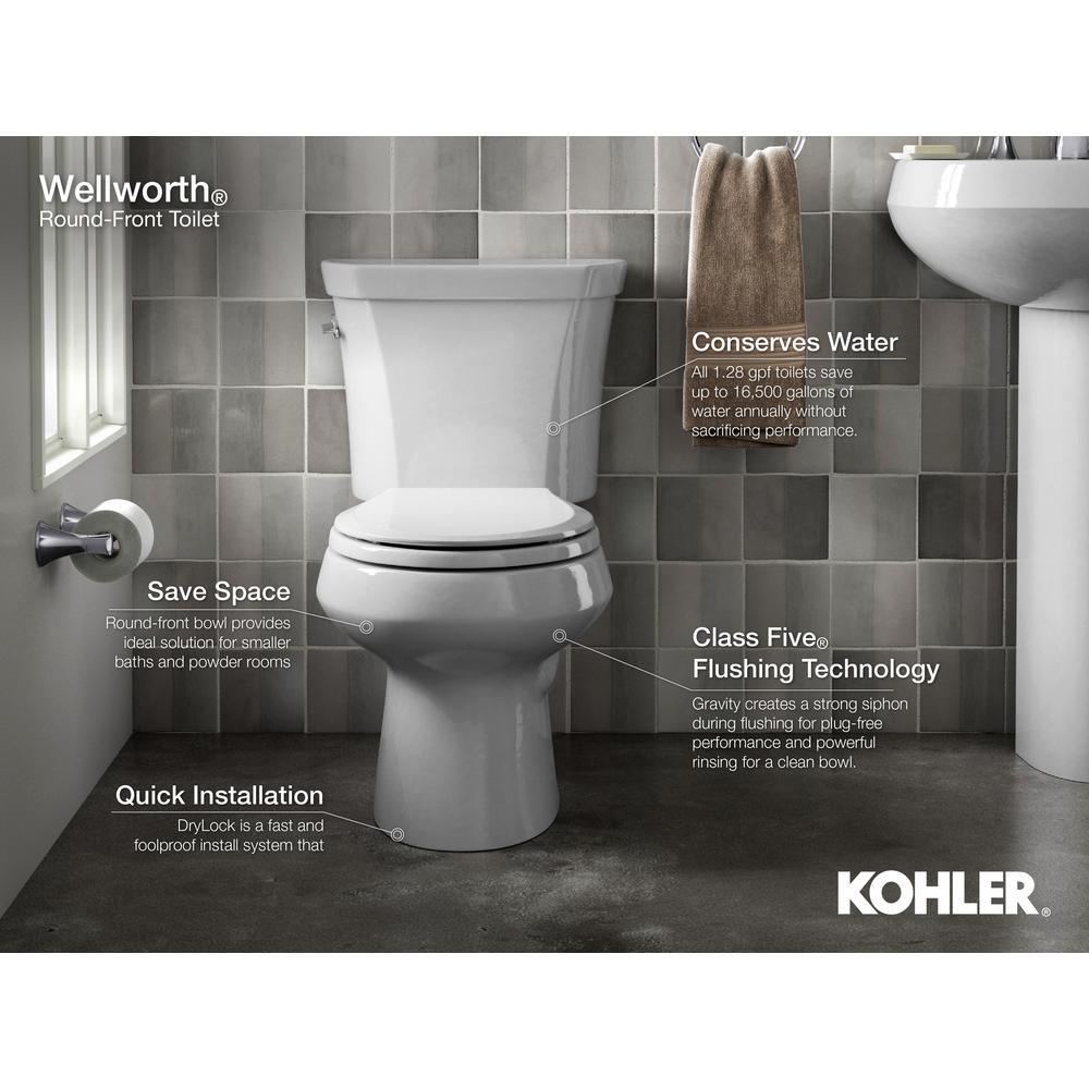 Wellworth 14 in. Rough-In 2-Piece 1.28 GPF Single Flush Round Toilet in White - Super Arbor