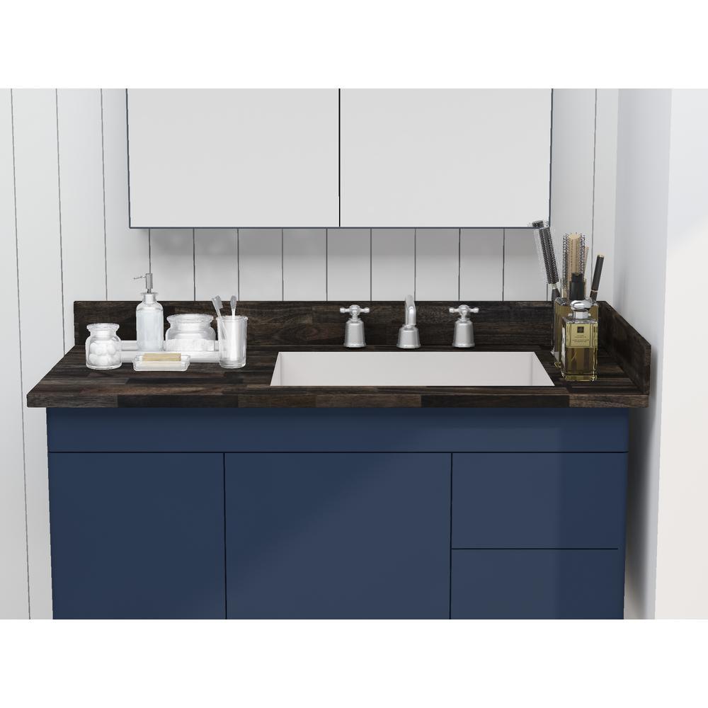 49 in. x 24 in. x 1 in. Acacia Vanity Top with Backsplash, Espresso - Super Arbor