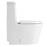Double flush toilet 1-piece 1.28 GPF white flush toilet, Elongated toilet with seat - Super Arbor
