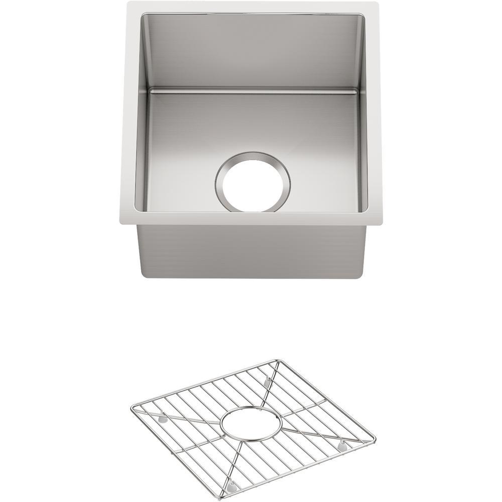 Strive Undermount Stainless Steel 29 in. Single Bowl Kitchen Sink Kit with Sink Rack - Super Arbor
