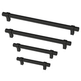 Essentials 3-3/4 in. (96mm) Center-to-Center Wrapped Matte Black Bar Pull (24-Pack) - Super Arbor