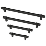 Essentials 3-3/4 in. (96mm) Center-to-Center Wrapped Matte Black Bar Pull (24-Pack) - Super Arbor