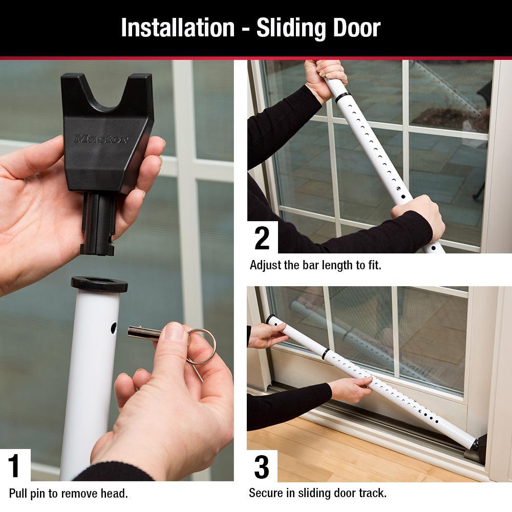 265D 27-1/2 in. to 42 in. Adjustable Steel Door Security Bar - Super Arbor