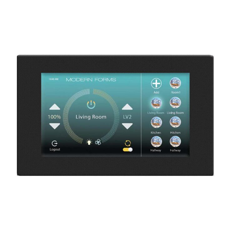 Wi-Fi Touch Panel Ceiling Fan Wall Control with Mounting Bracket in Black
