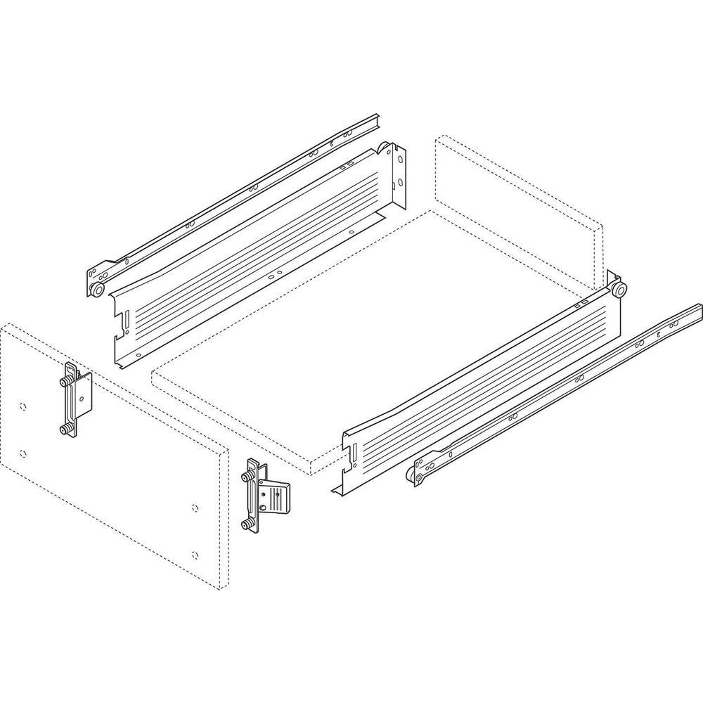 20 in./500 mm Blum Metabox Cream Pull Out Drawer System - Super Arbor