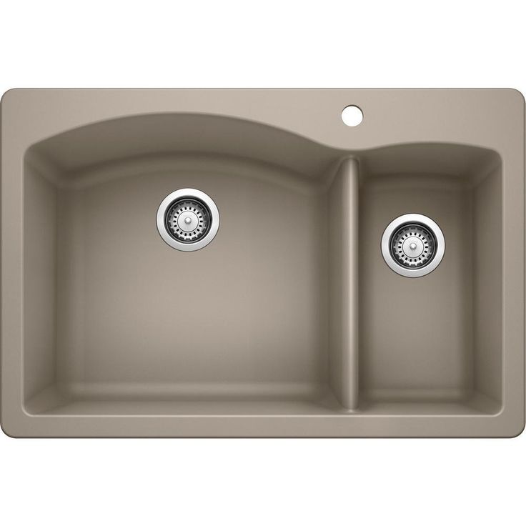DIAMOND Dual Mount Granite Composite 33 in. 1-Hole 70/30 Double Bowl Kitchen Sink in White