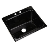 Kensington Drop-In Acrylic 25 in. 2-Hole Single Bowl Utility Sink in White - Super Arbor