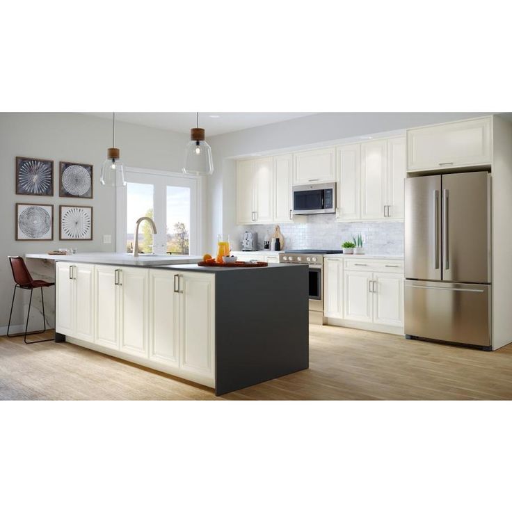 allen + roth Dawley 15-in W x 34.5-in H x 24-in D Linen Maple Door and Drawer Base Semi-Custom Cabinet