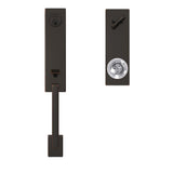 Custom Century Aged Bronze 3/4 Trim Single Cylinder Door Handleset with Hobson Glass Door Knob - Super Arbor