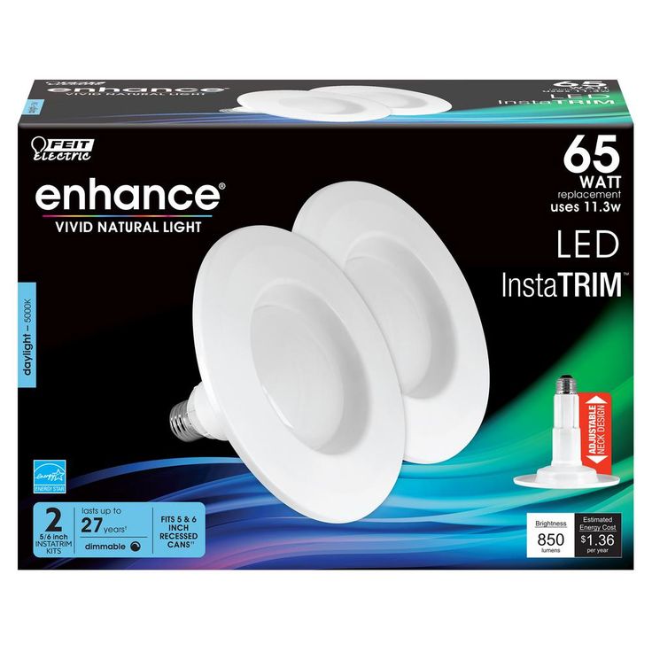 Feit Electric InstaTRIM 6 in. 65-Watt Equivalent Daylight Dimmable CEC Title 20 White LED Recessed Downlight (8-Pack)