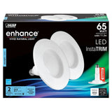 Feit Electric InstaTRIM 6 in. 65-Watt Equivalent Daylight Dimmable CEC Title 20 White LED Recessed Downlight (8-Pack)