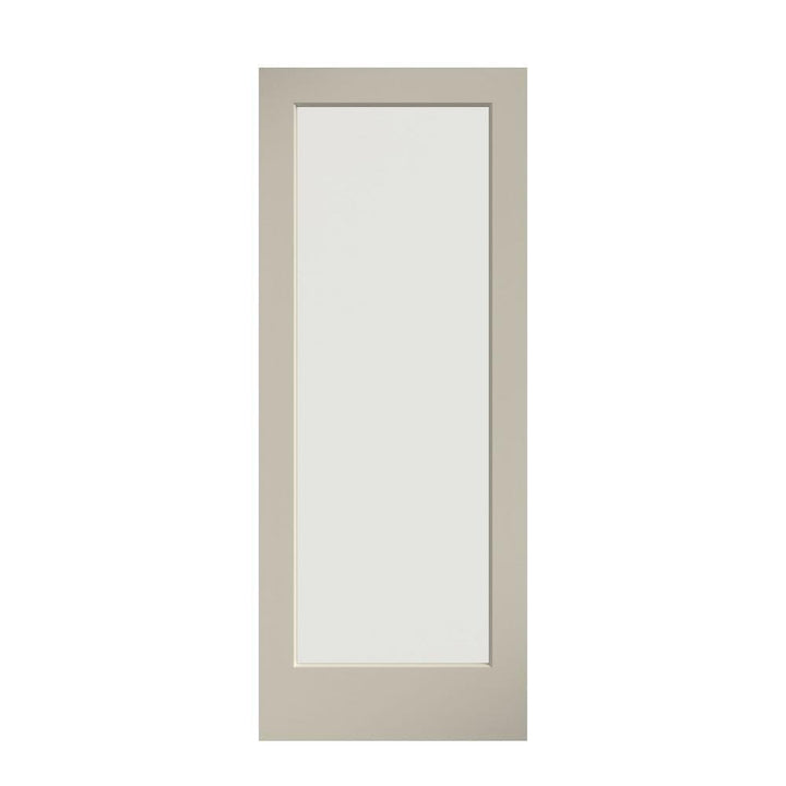 28 in. x 80 in. 1-Lite Clear Glass True Divided White Finished Solid Core Wood French Interior Door Slab - Super Arbor