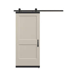 36 in. x 84 in. Monroe Primed Smooth Molded Composite MDF Barn Door with Rustic Hardware Kit