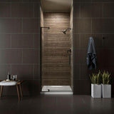 Revel 36 in. W x 70 in. H Frameless Pivot Shower Door in Anodized Brushed Nickel with Handle - Super Arbor