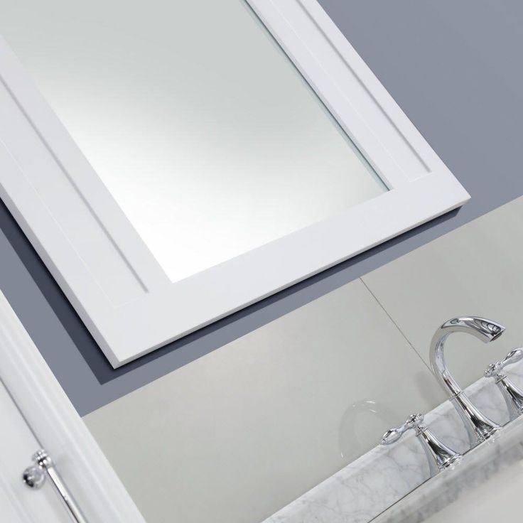Aberdeen 33 in. W x 36 in. H Wall Mirror in White