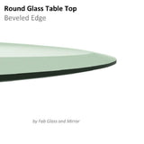 33 in. Clear Round Glass Table Top, 1/2 in. Thickness Tempered Beveled Edge Polished - Super Arbor
