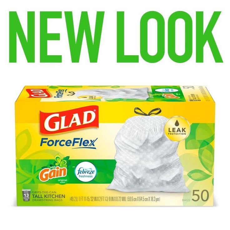 Glad Odor Shield 50-Pack 13-Gallon Gain White Polypropylene Kitchen Trash Bag
