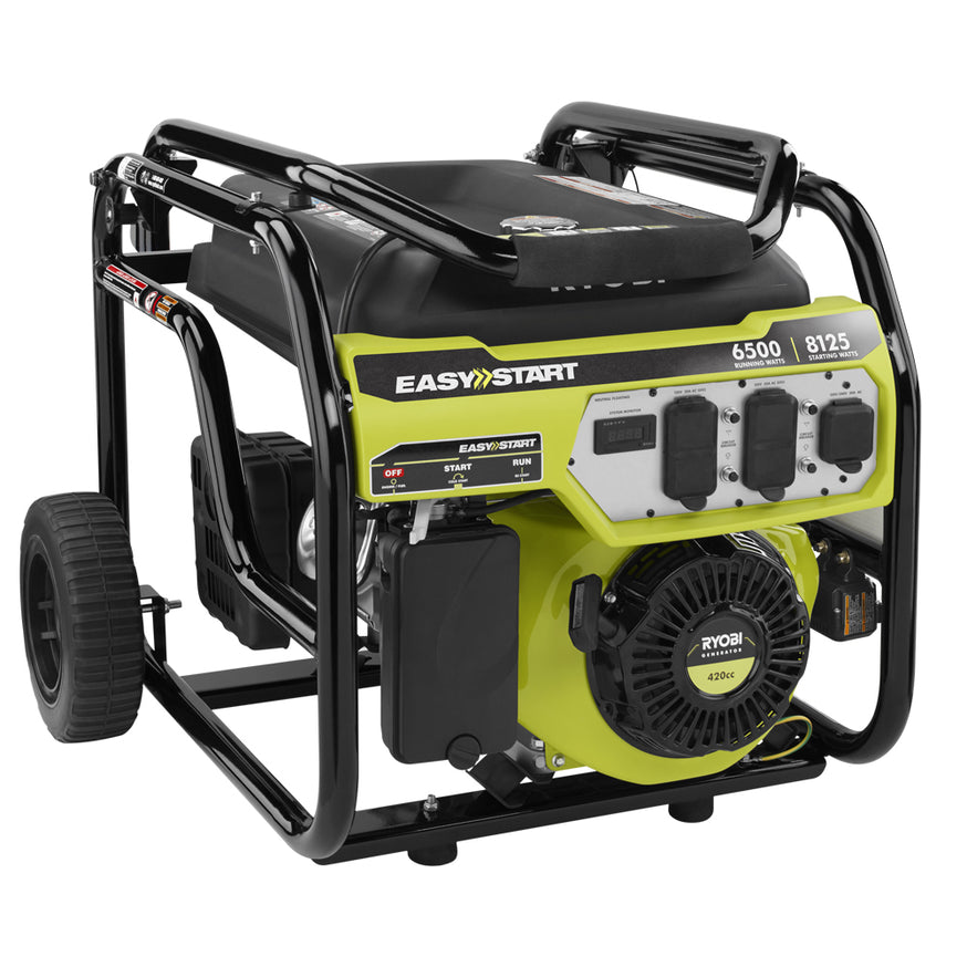 RYOBI 6,500-Watt Gasoline Powered Portable Generator with CO Shutdown Sensor