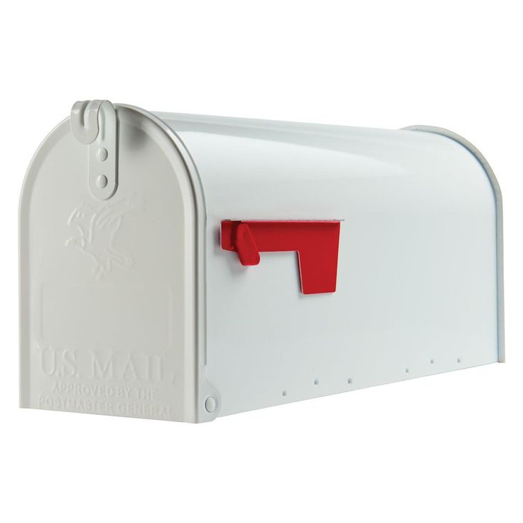 Gibraltar Mailboxes Classic Medium, Steel, Post Mount Mailbox, White, T1S00W00