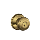 Georgian Bright Brass Keyed Entry Door Knob - Super Arbor