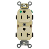 20-Amp Hospital Grade Extra Heavy Duty Self Grounding Duplex Outlet, White - Super Arbor