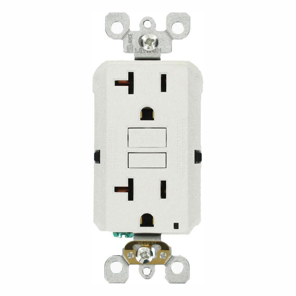 20 Amp Self-Test SmartlockPro Slim Duplex GFCI Outlet, Ivory - Super Arbor