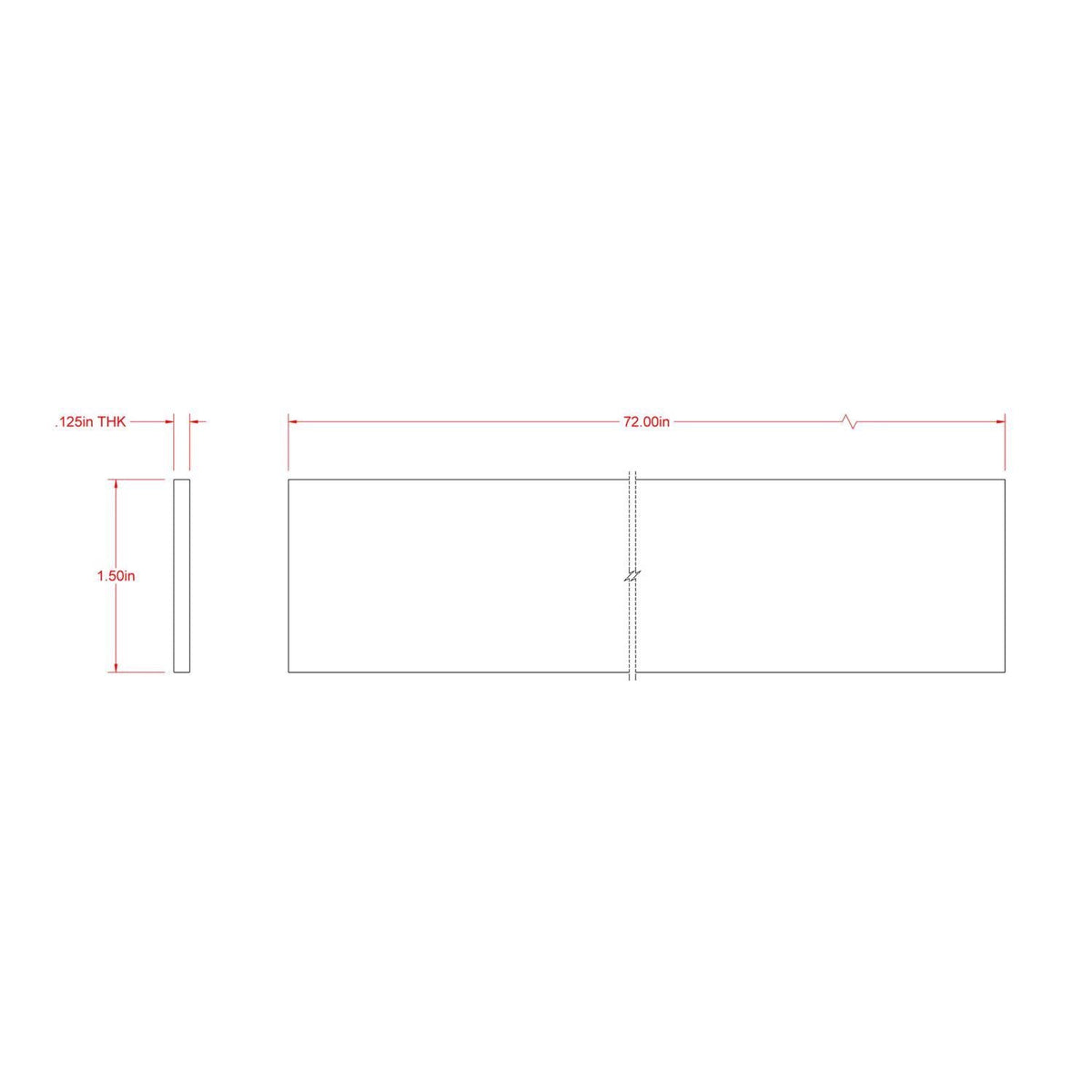 Boltmaster 0.125 in. x 1.5 in. x 6 ft. Weldable Aluminum Flat Bar, 1-Pack