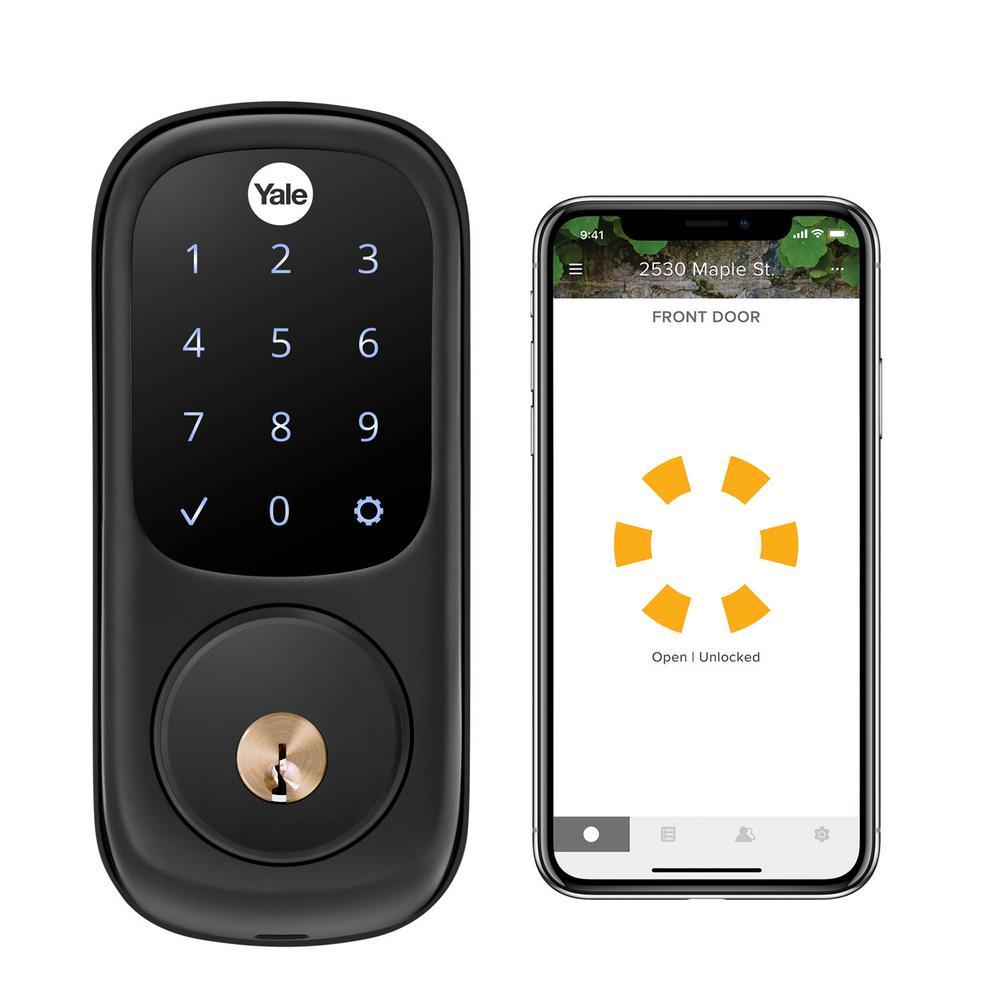 Assure Lock Satin Nickel Wi-Fi and Bluetooth Touchscreen Single Cylinder Deadbolt - Super Arbor
