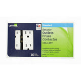 Decora 15 Amp Residential Grade Grounding Duplex Outlet, White (10-Pack) - Super Arbor