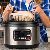 Ovate 9.5 Qt. Stainless Steel Oval Electric Pressure Cooker with 6-Accessories and 50-Recipes