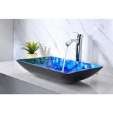 Avao Deco-Glass Vessel Sink in Lustrous Blue - Super Arbor