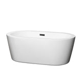 Mermaid 71 in. Acrylic Flatbottom Center Drain Soaking Tub in White - Super Arbor