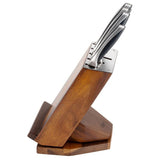 6-Piece Japanese Stainless Steel Knife Block Set with Rotating Knife Block and Tablet Holder