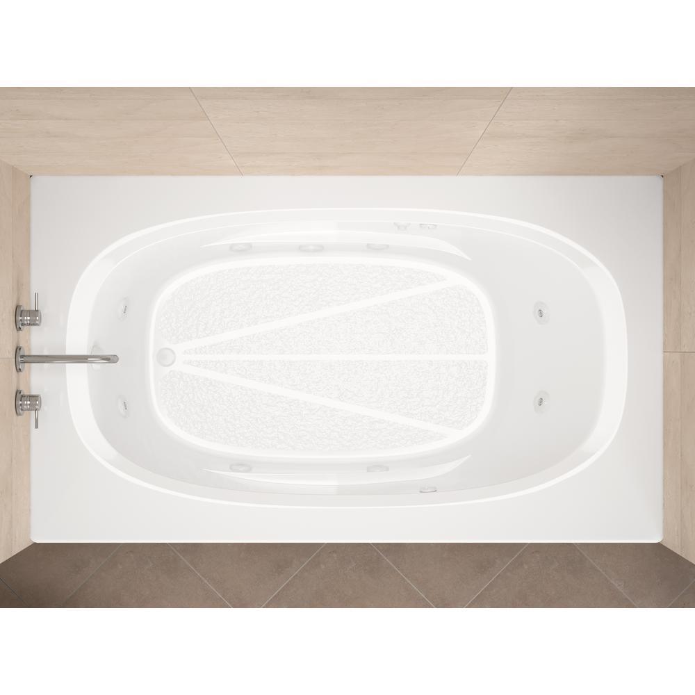 Tiger's Eye 6 ft. Rectangular Drop-in Whirlpool Bathtub in White - Super Arbor