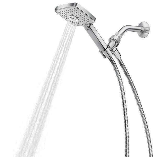 Genta 3-Spray 4 in. Single Wall Mount Handheld Adjustable Shower Head in Chrome - Super Arbor
