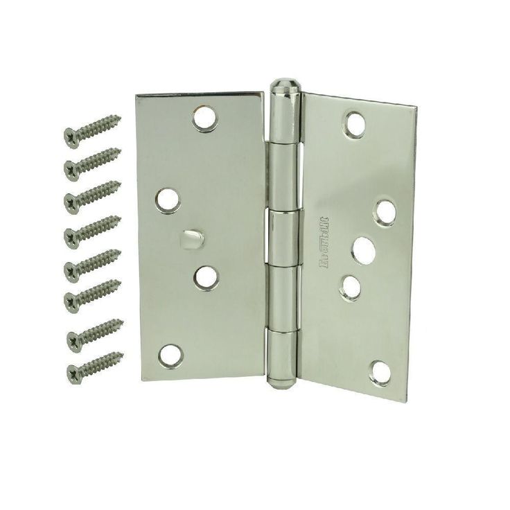 4 in. Satin Brass 5/8 in. Radius Adjustable Spring Door Hinge