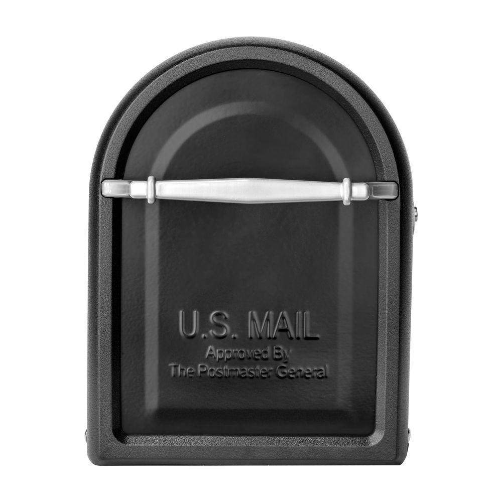 Chadwick Nickel Accents Black Post Mount Mailbox - Super Arbor