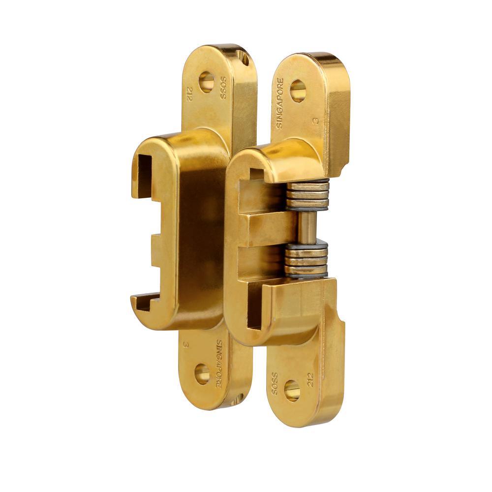 3/4 in. x 3-3/4 in. Satin Brass Invisible Hinge - Super Arbor