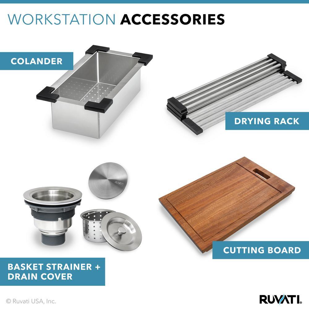 Apron-Front Stainless Steel 33 in. 16-Gauge Workstation Double Bowl 60-40 Farmhouse Kitchen Sink - Super Arbor