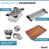 Apron-Front Stainless Steel 33 in. 16-Gauge Workstation Double Bowl 60-40 Farmhouse Kitchen Sink - Super Arbor