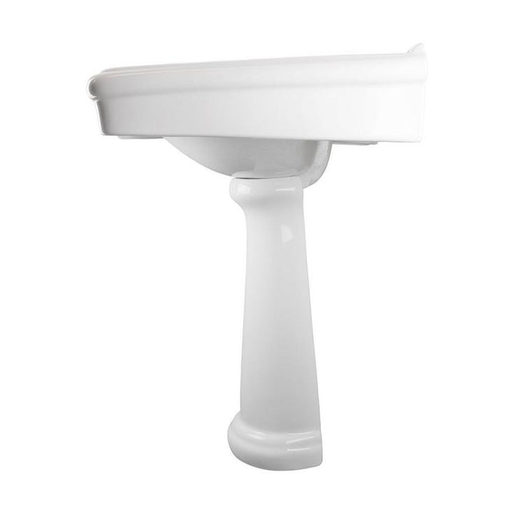 Darbyshire 33-1/2 in. Pedestal Combo Bathroom Sink in White with Overflow