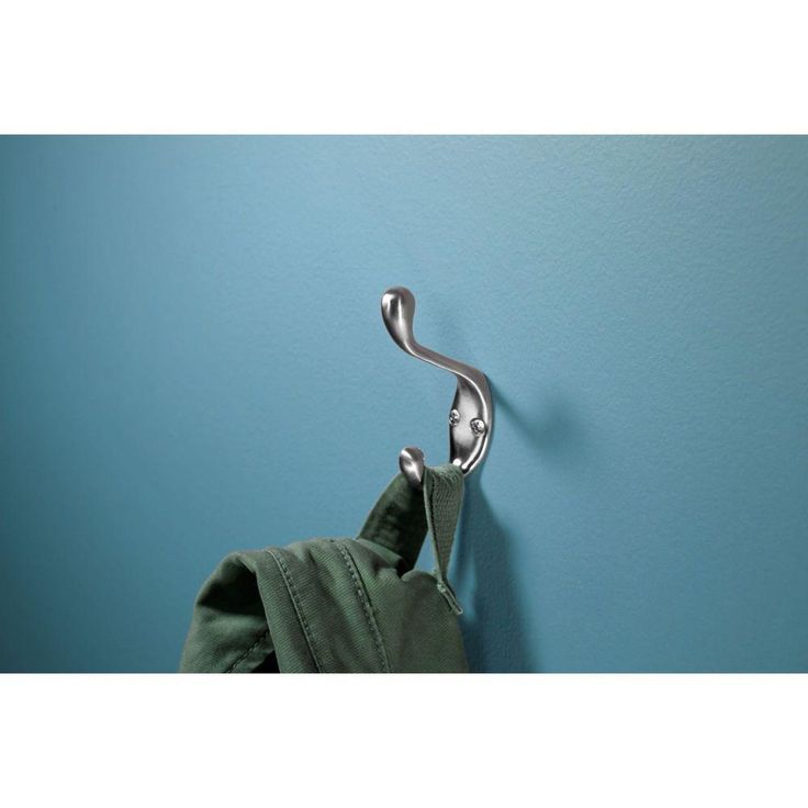 3-1/2 in. Satin Nickel Heavy Duty Coat Hook (3-Pack)