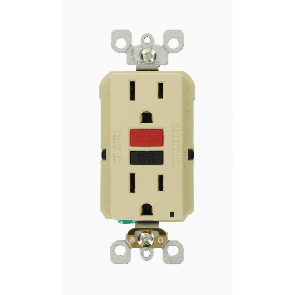 15 Amp 125-Volt Duplex Self-Test Slim GFCI Outlet, White (4-Pack) - Super Arbor