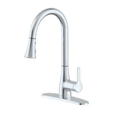 Classic Series Single-Handle Standard Kitchen Faucet in Brushed Nickel - Super Arbor